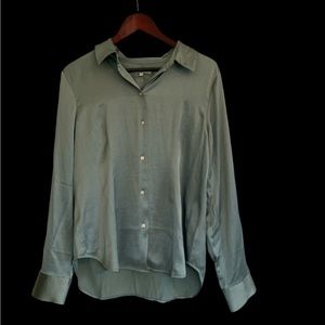 Madewell Darted Button-Up Satin Shirt SZ 12